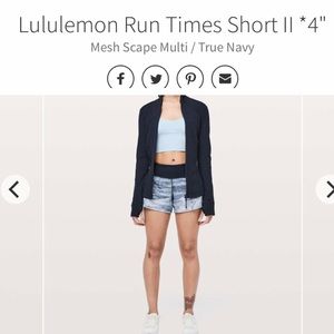 Lululemon Run Time Short 4 Way stretch, 4”